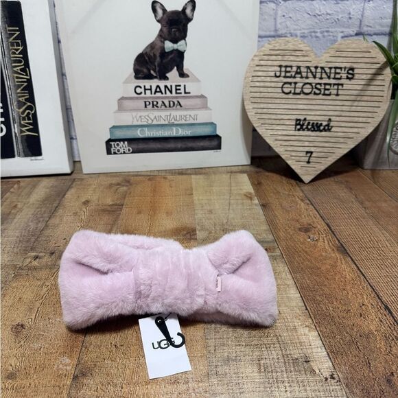 UGG FAUX FUR HEADBAND WOMENS ONE SIZE DUSTY LILAC COZY HEAD & EAR WARMER NWT - Picture 4 of 8